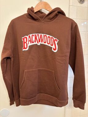Backwoods Mens Brown Hoodie Sweatshirt Size Large Cigar Streetwear Western